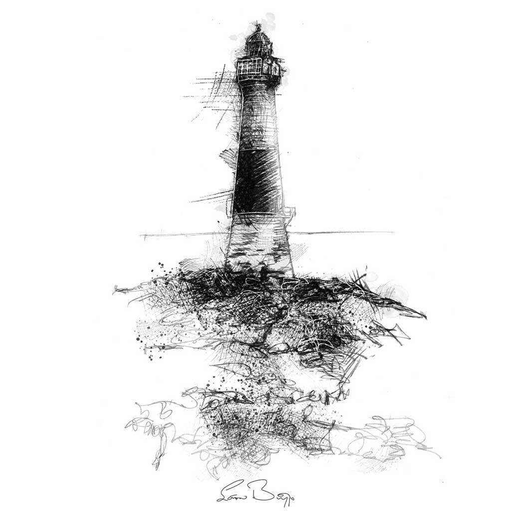 Dubh Artach Lighthouse Sketch SeanBriggs