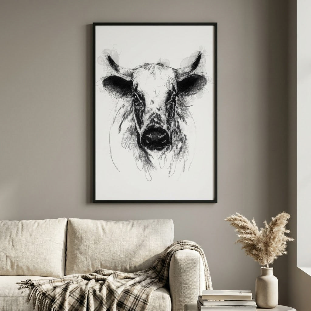 Albion cattle - BW Sketch