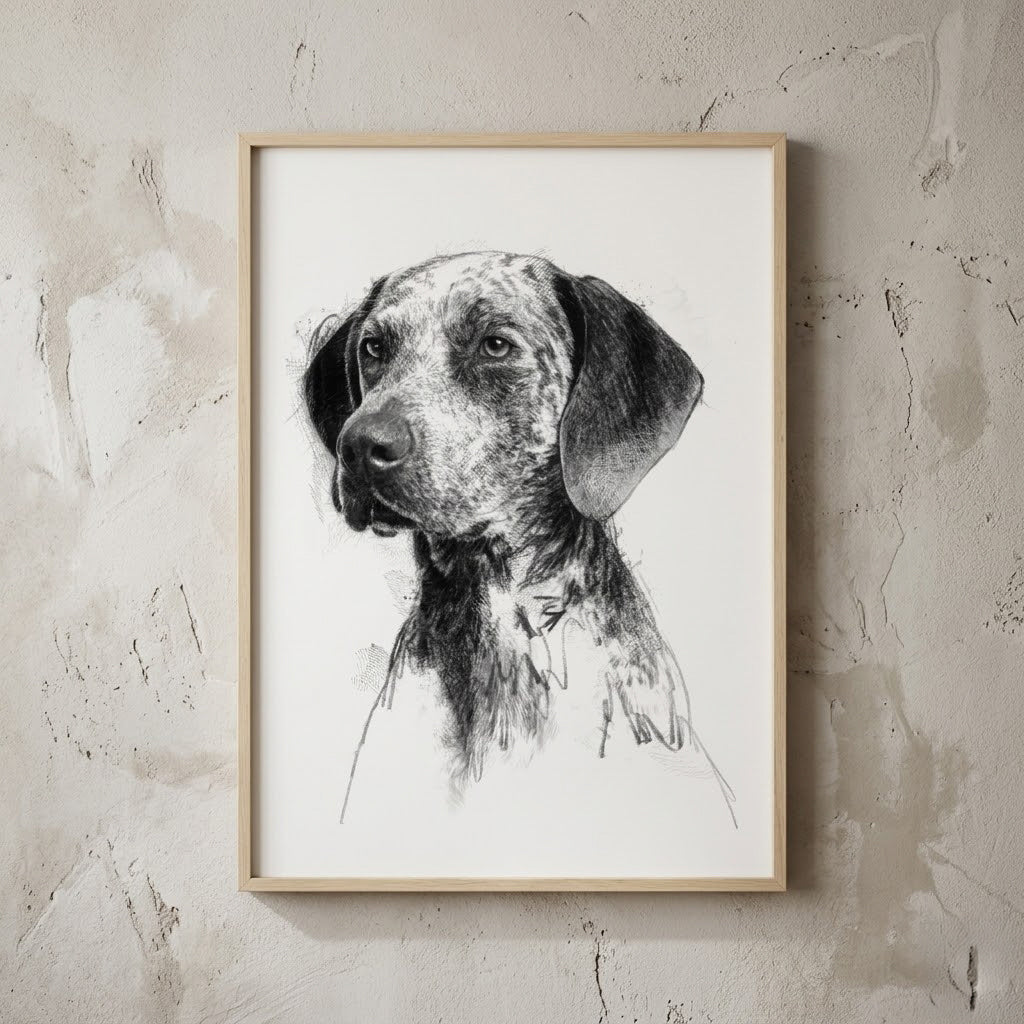 Pointer dog - BW Sketch