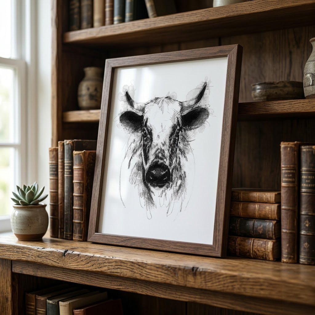 Albion cattle - BW Sketch