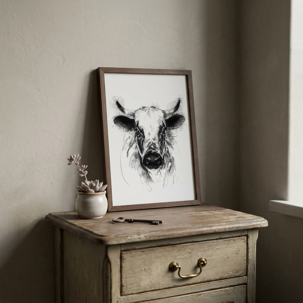 Albion cattle - BW Sketch