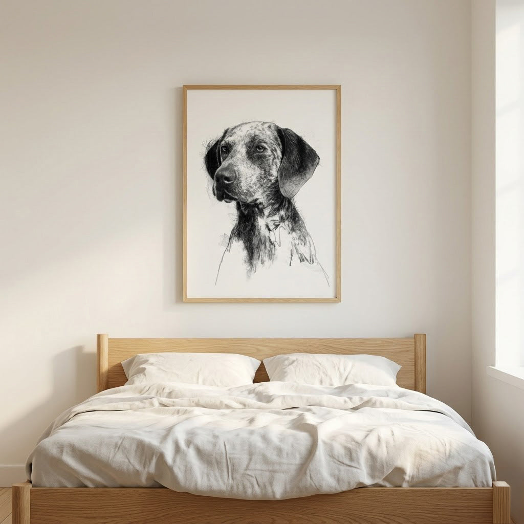 Pointer dog - BW Sketch