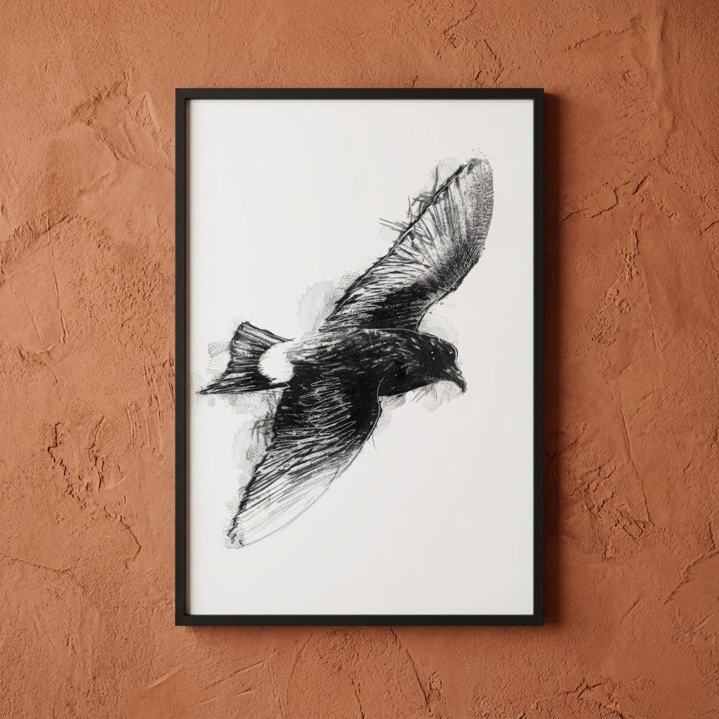 Storm petrel - BW Sketch