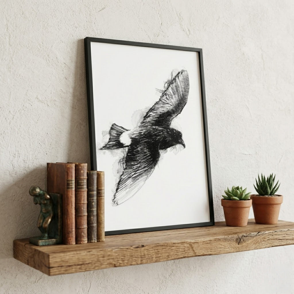 Storm petrel - BW Sketch