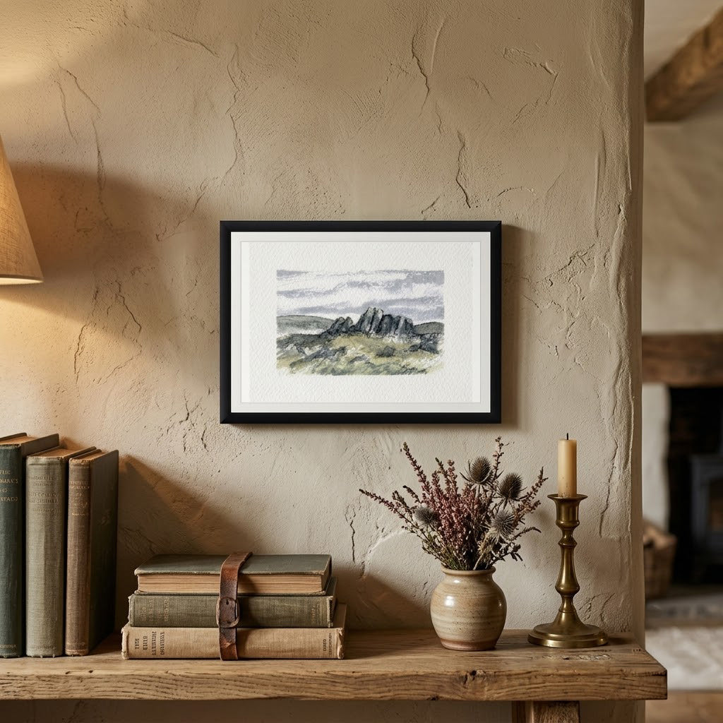 Loughrigg fell rocks - Colour Sketch | small one off