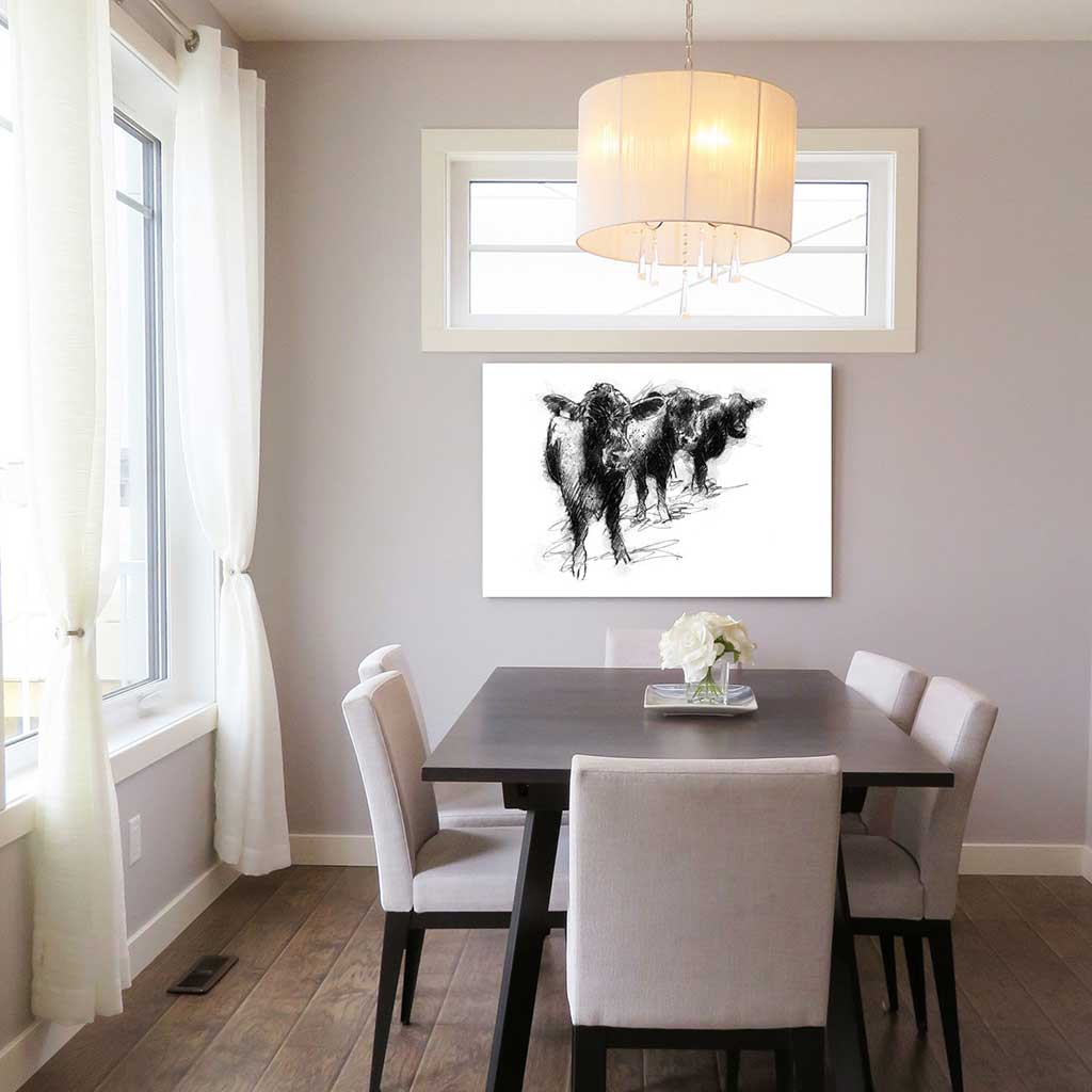 Three cows waiting
