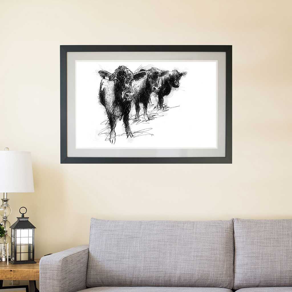 Three cows waiting