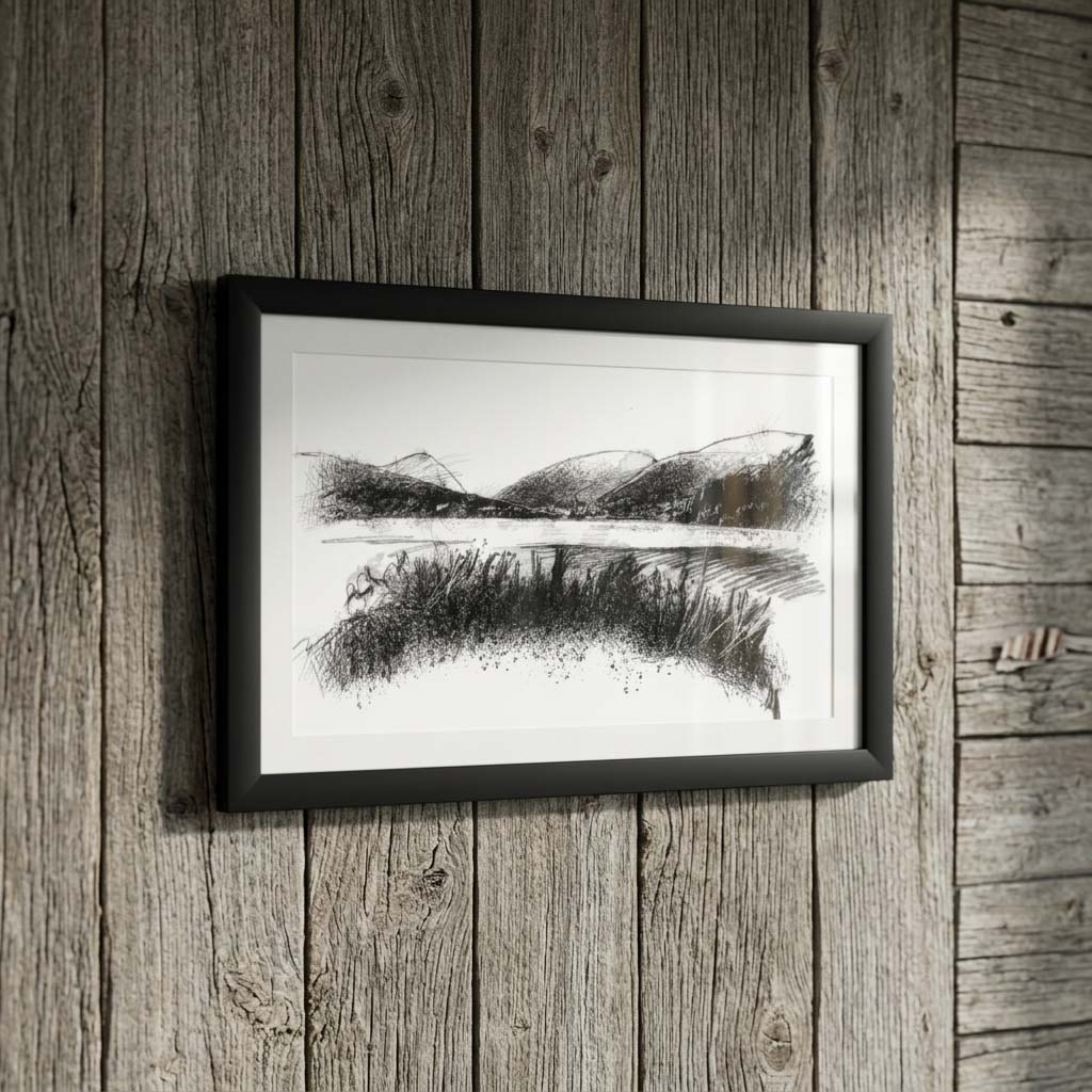 Grasmere lake - BW Sketch