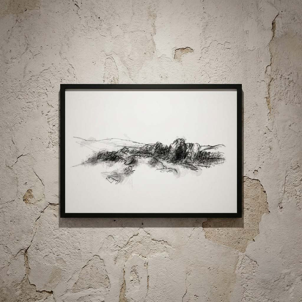 Rocks above Elterwater - BW Sketch