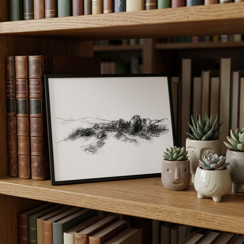 Rocks above Elterwater - BW Sketch