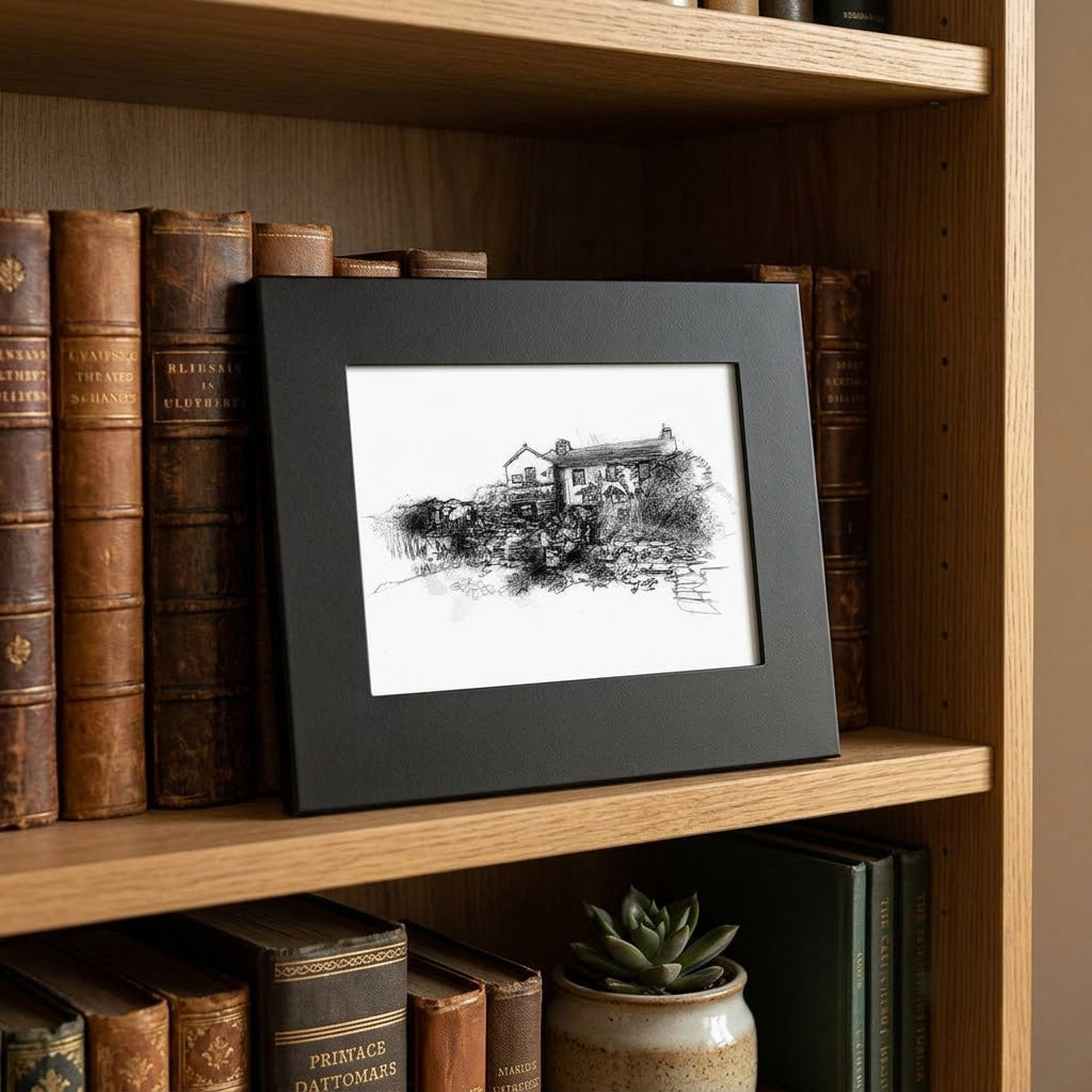 Hill top farm - BW Sketch