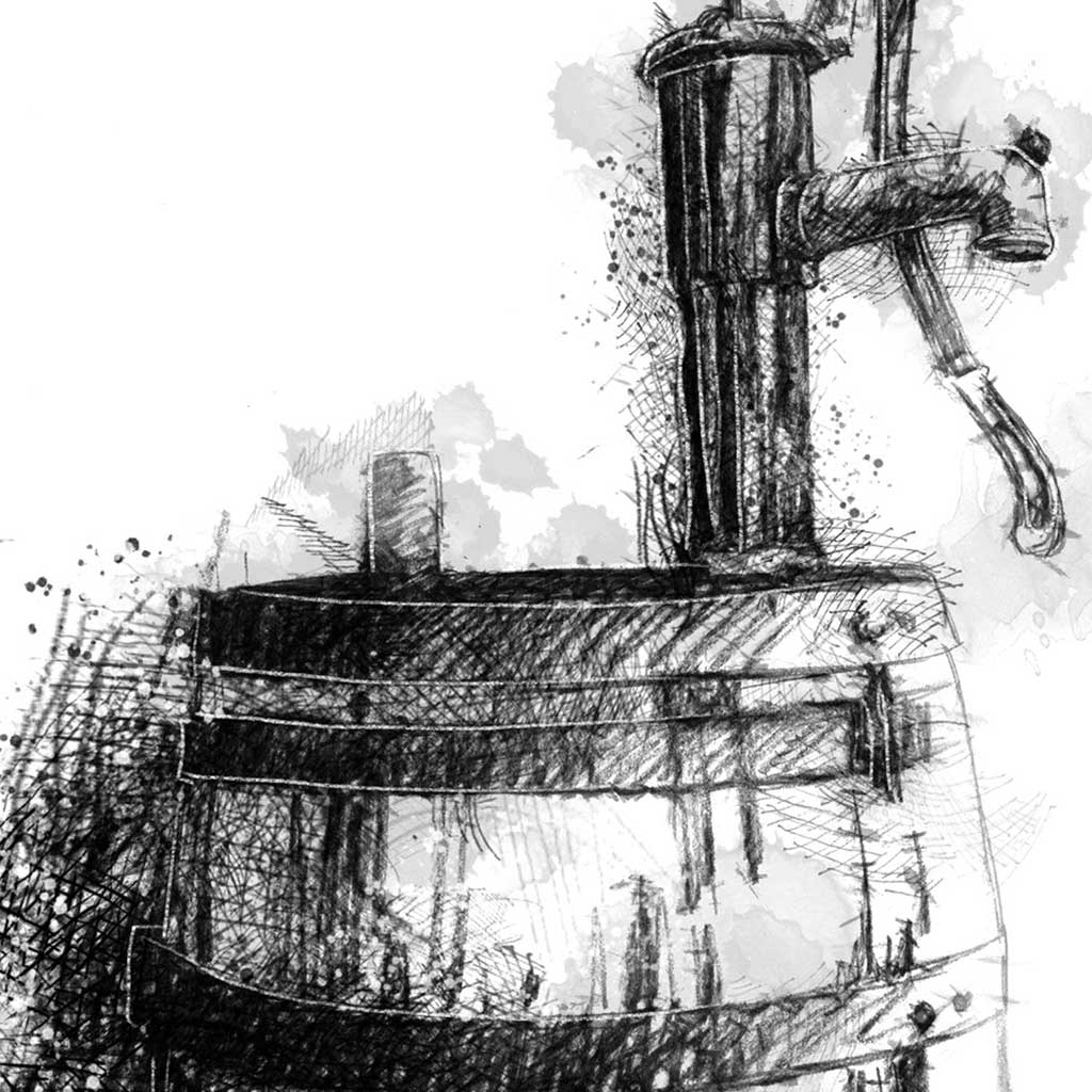 Old water barrel