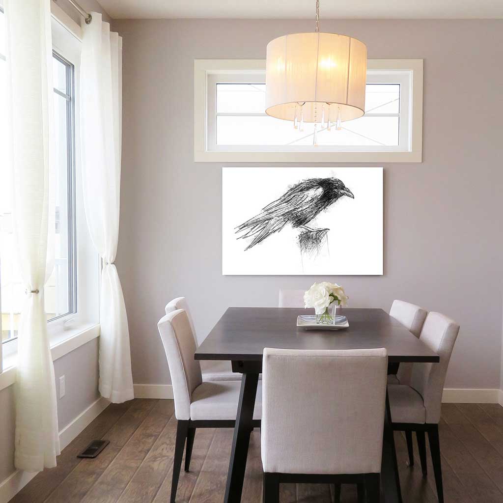 Crow hunched