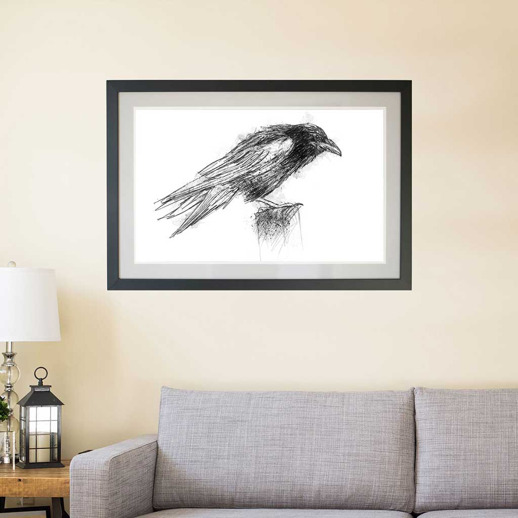 Crow hunched