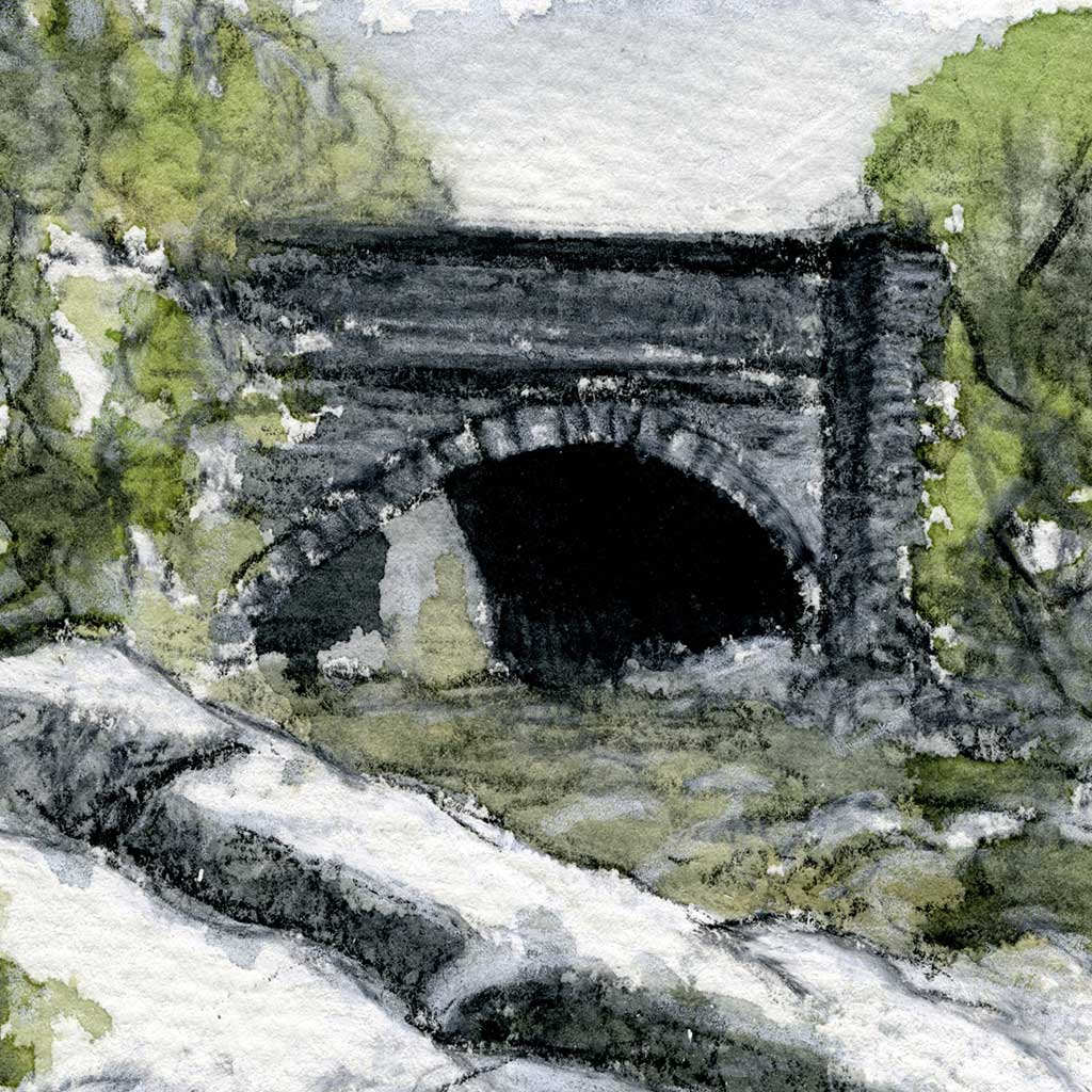 Elterwater bridge - Colour Sketch | small one off