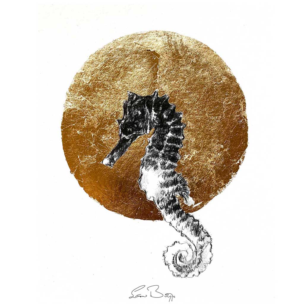 Seahorse gold leaf
