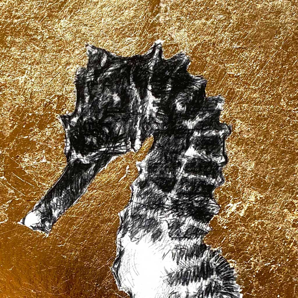 Seahorse gold leaf