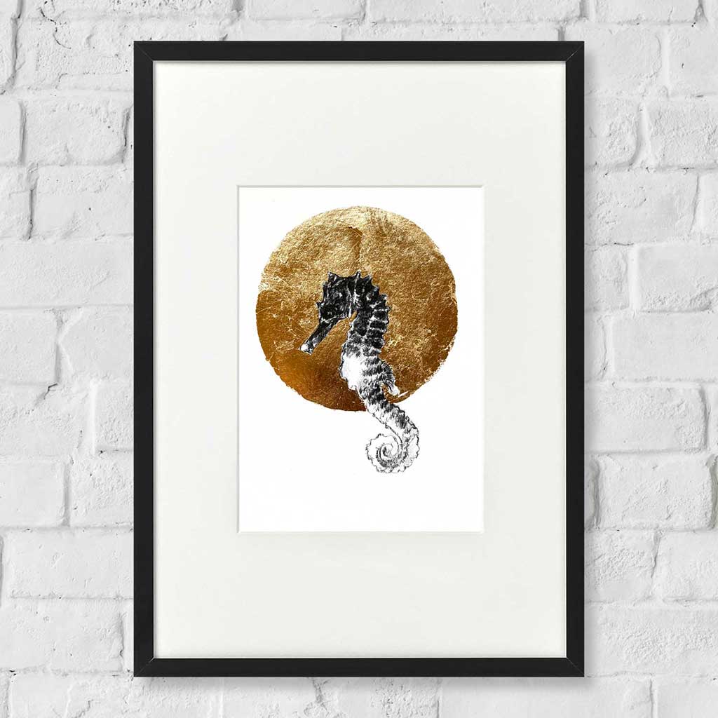 Seahorse gold leaf