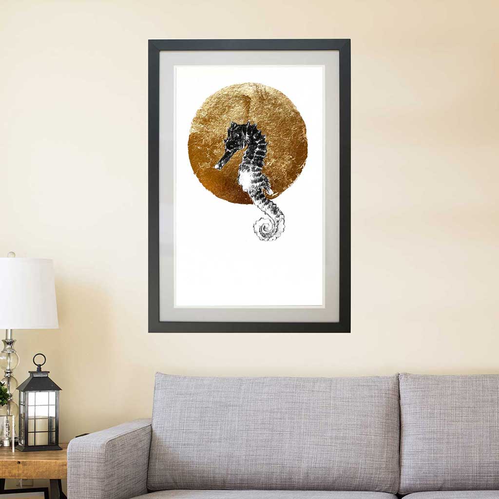 Seahorse gold leaf