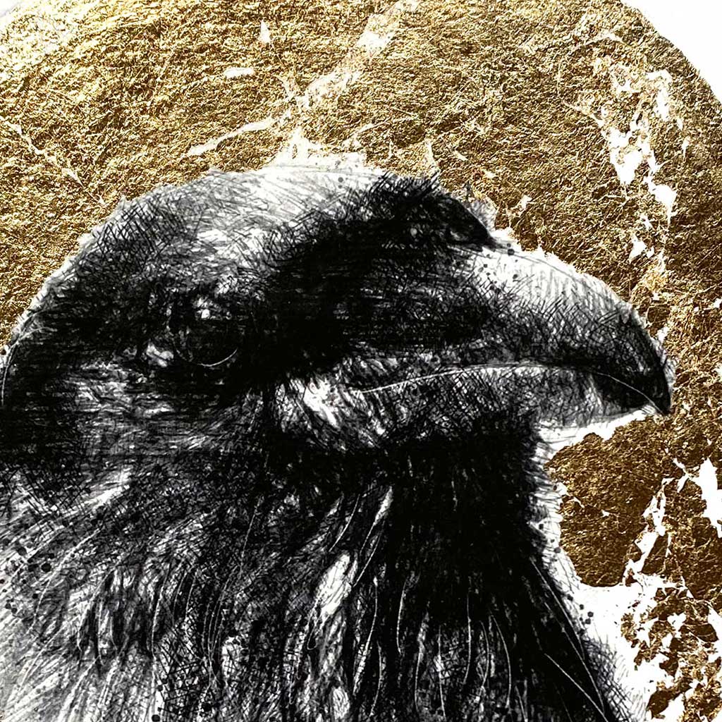 Raven gold leaf