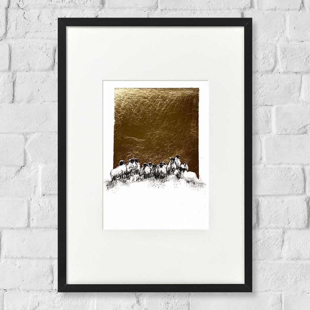 Sheep flock gold leaf