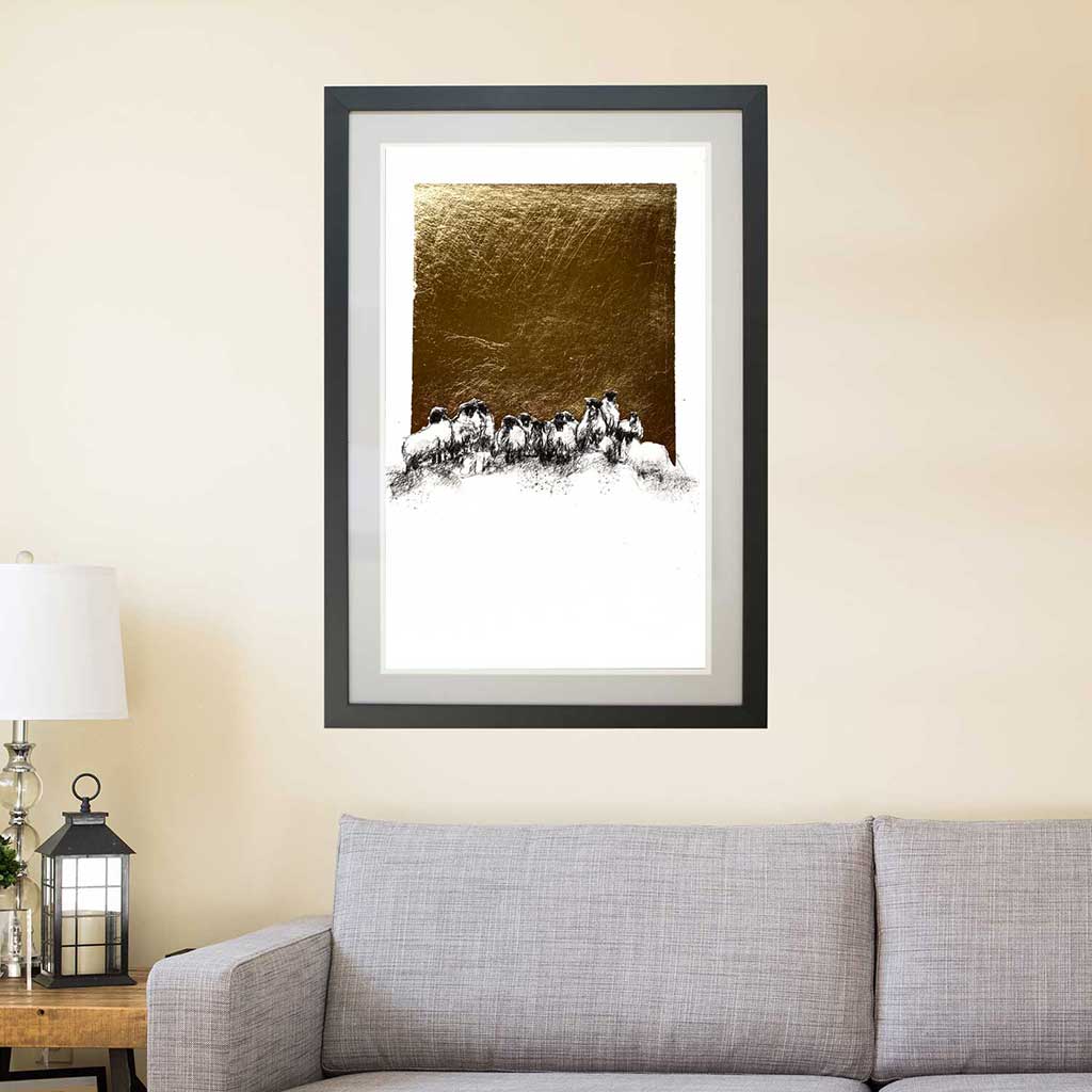 Sheep flock gold leaf