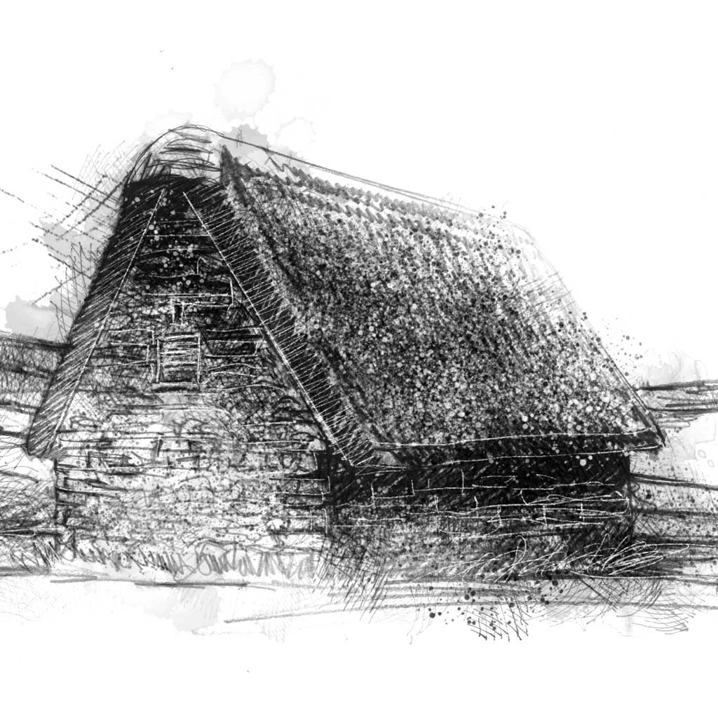 High Laithe Grimwith Reservoir - BW Sketch