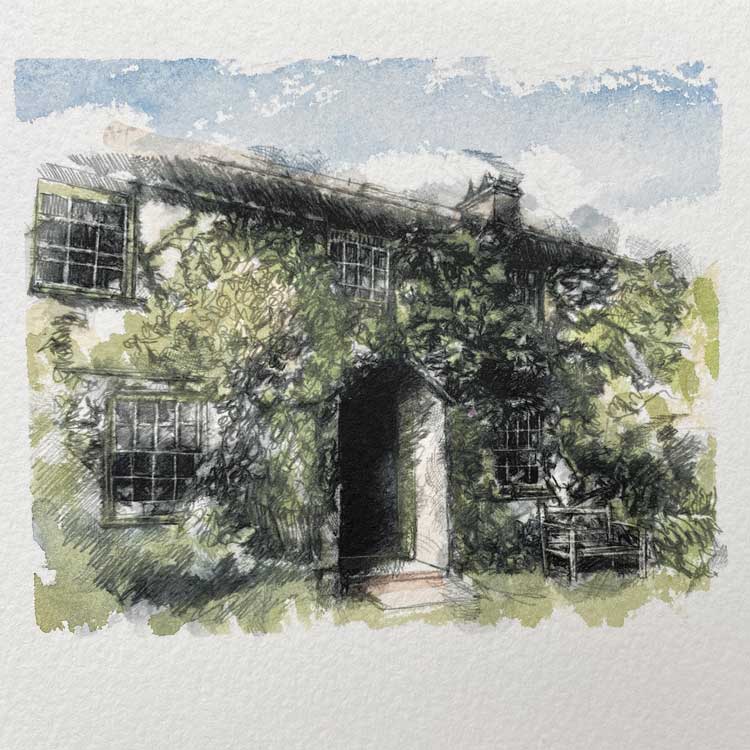 Beatrix Potters Hilltop farm mini sketch