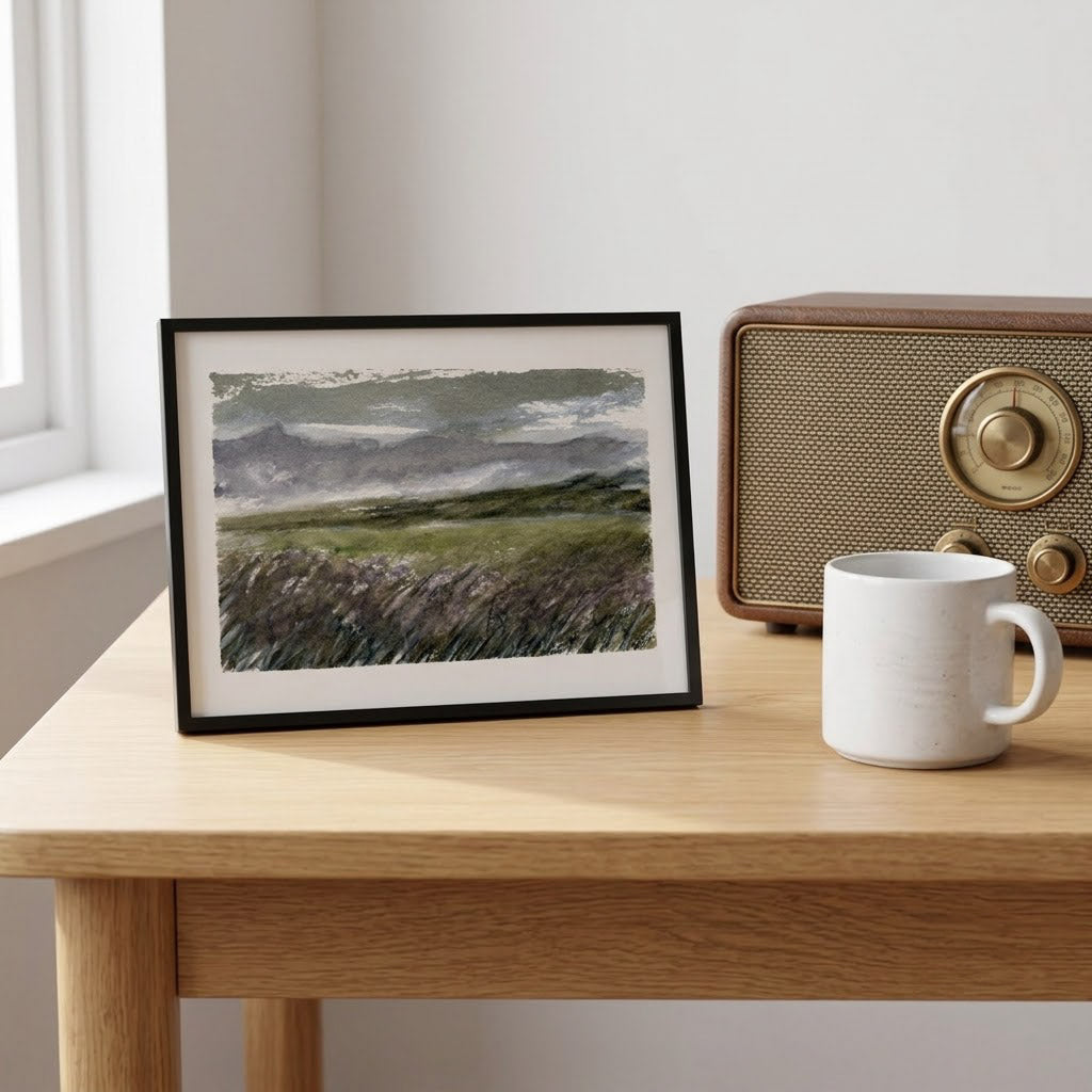 Moorland and mountains - Colour Sketch | small one off