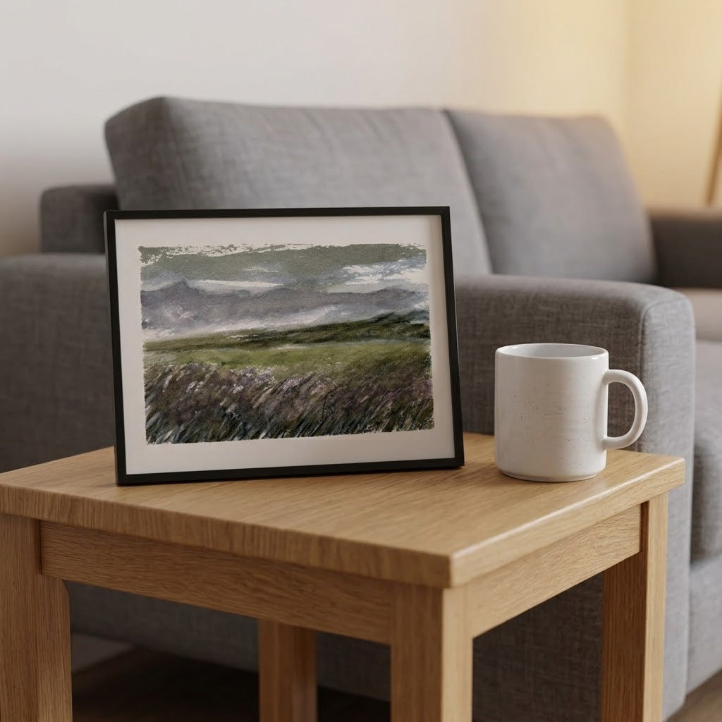 Moorland and mountains - Colour Sketch | small one off