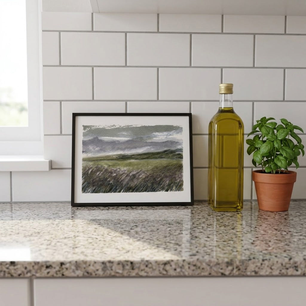 Moorland and mountains - Colour Sketch | small one off