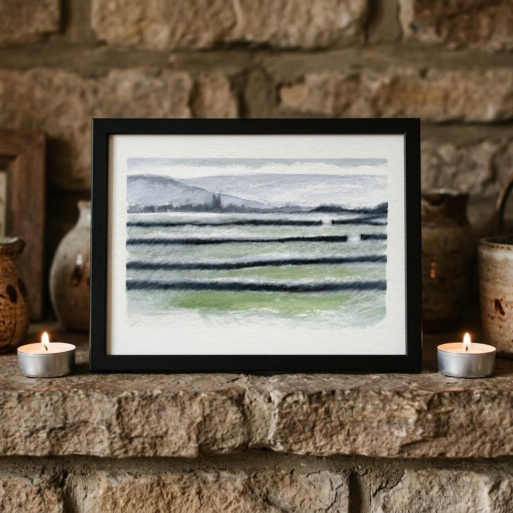 Heptonstall fields - Colour Sketch | small one off