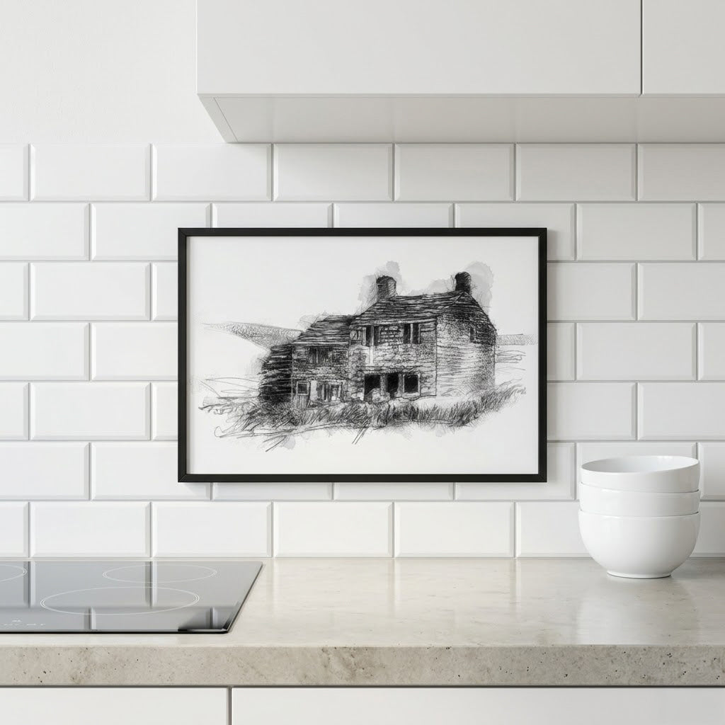 Noah Dale Farm - BW Sketch