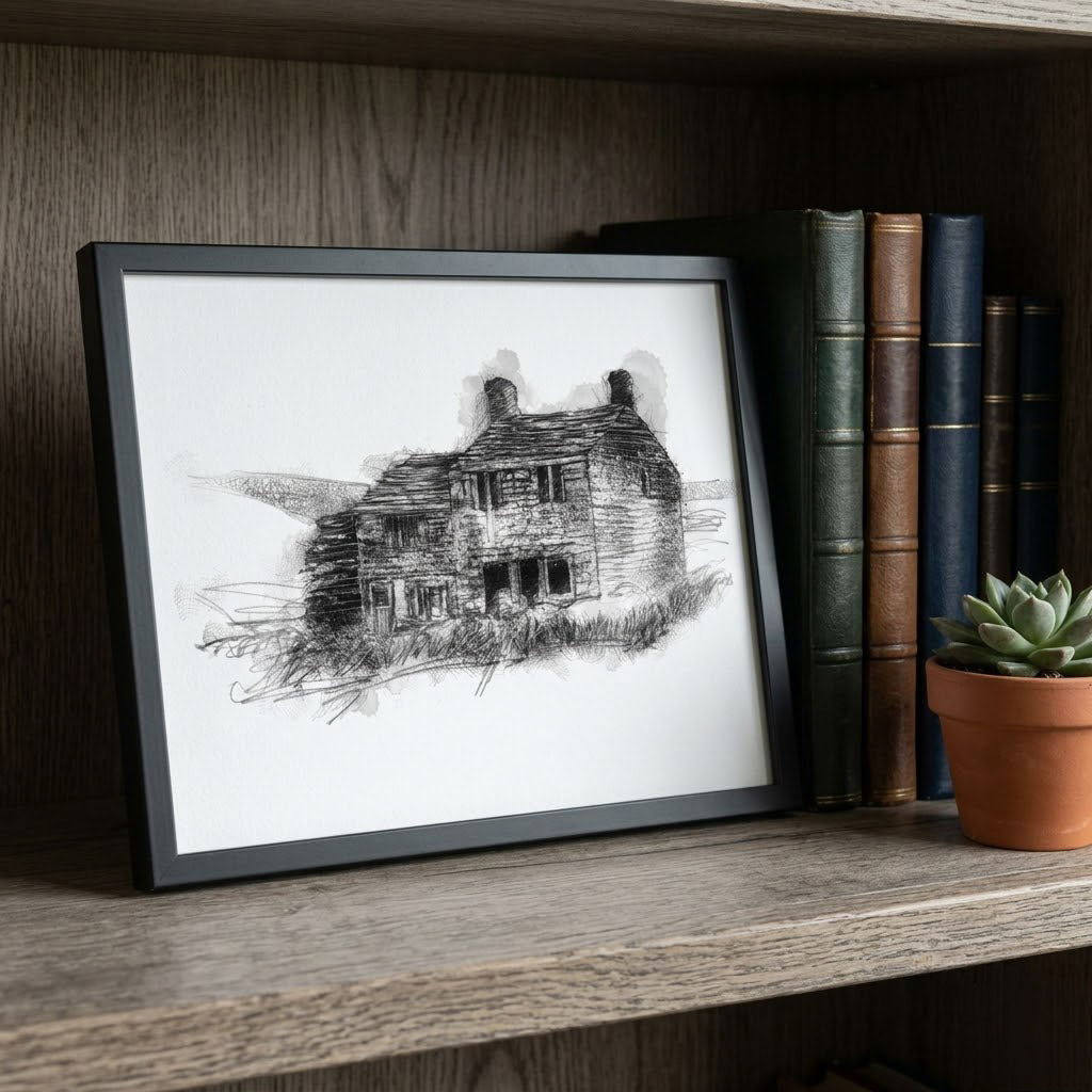 Noah Dale Farm - BW Sketch