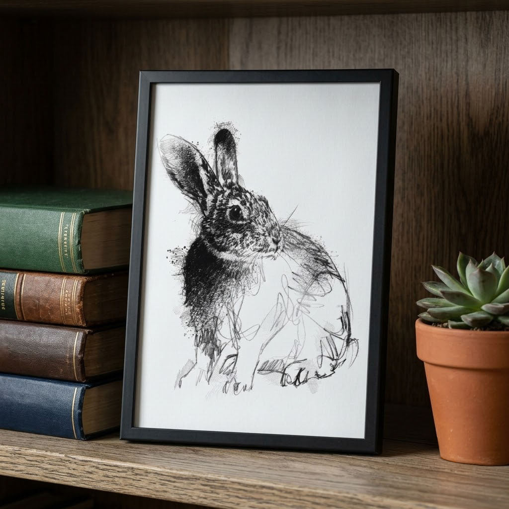 Rabbit - BW Sketch