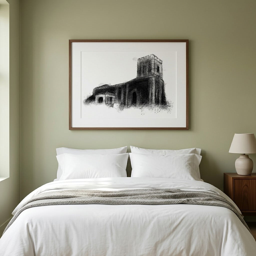 Church ruins - BW Sketch