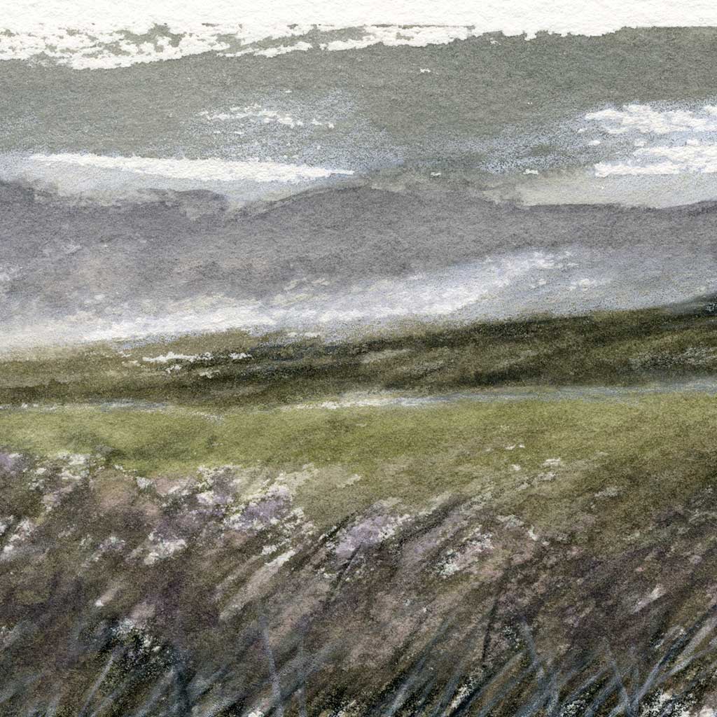Moorland and mountains - Colour Sketch | small one off