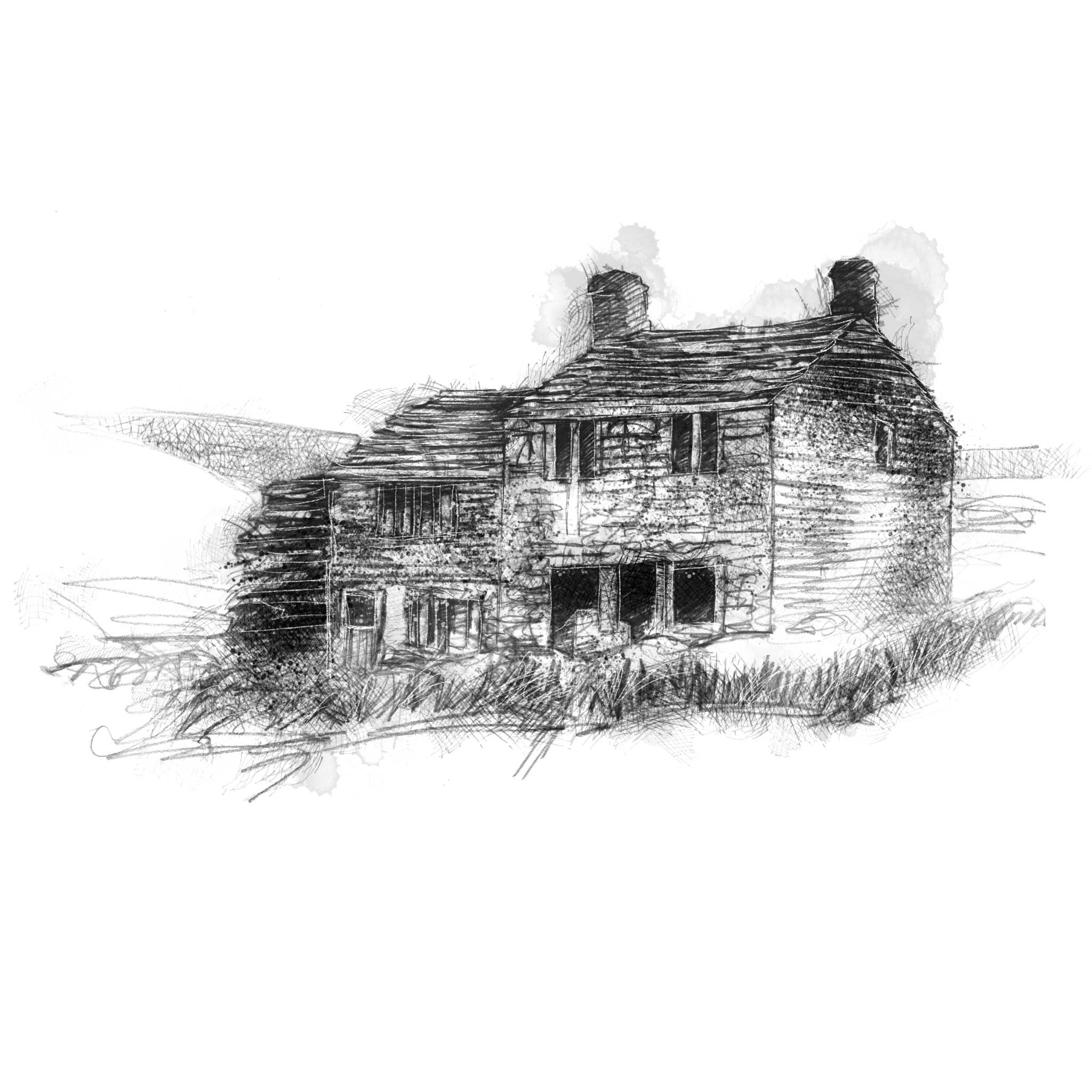 Noah Dale Farm - BW Sketch