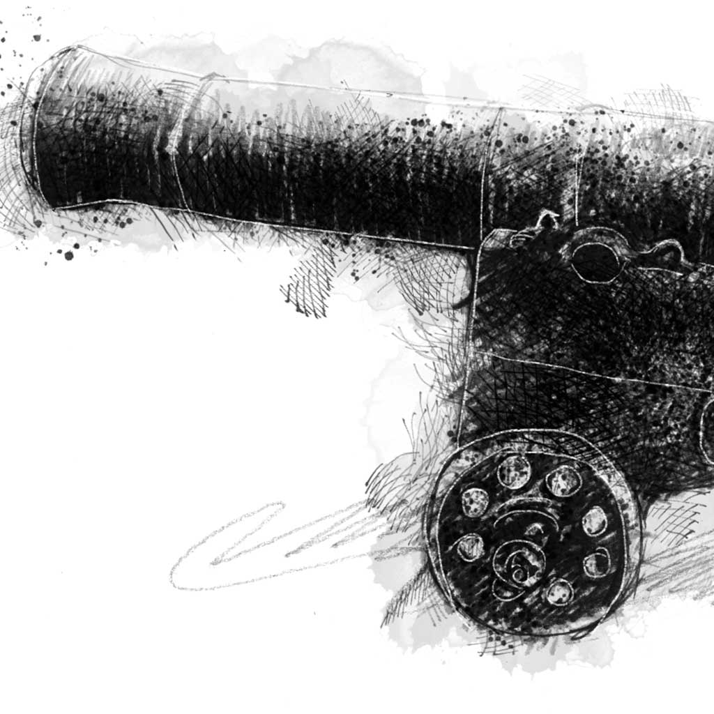 Orford cannon - BW Sketch