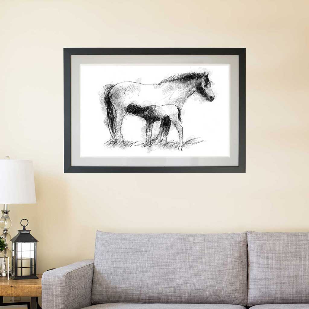 Connemara pony and foal