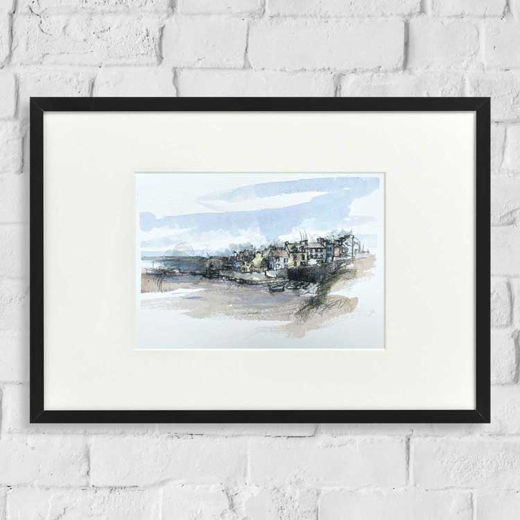 Roundstone Harbour watercolour sketch
