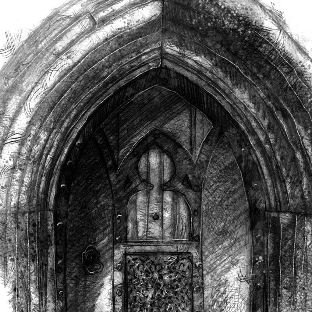 St Eadbourgha church door