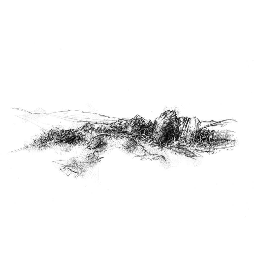 rocks above Elterwater sketch