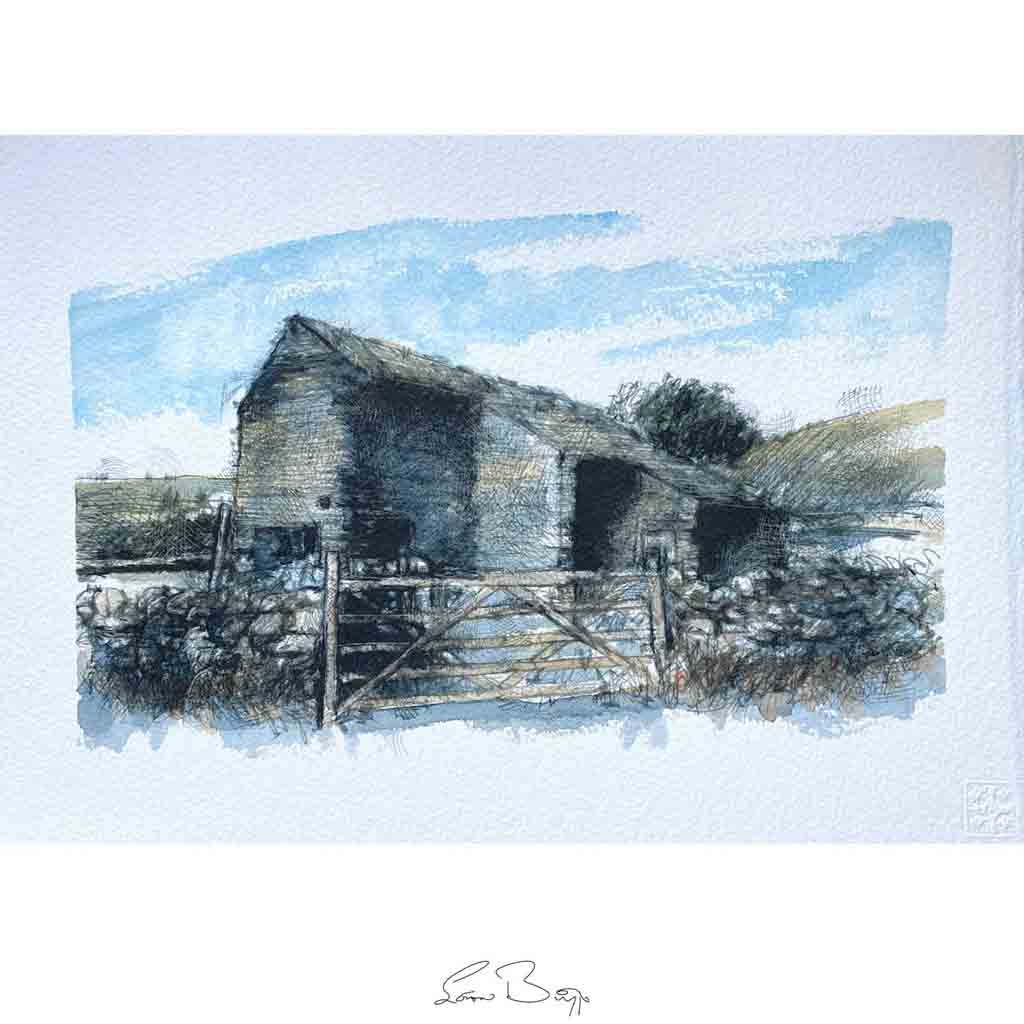 Malham barn original sketch