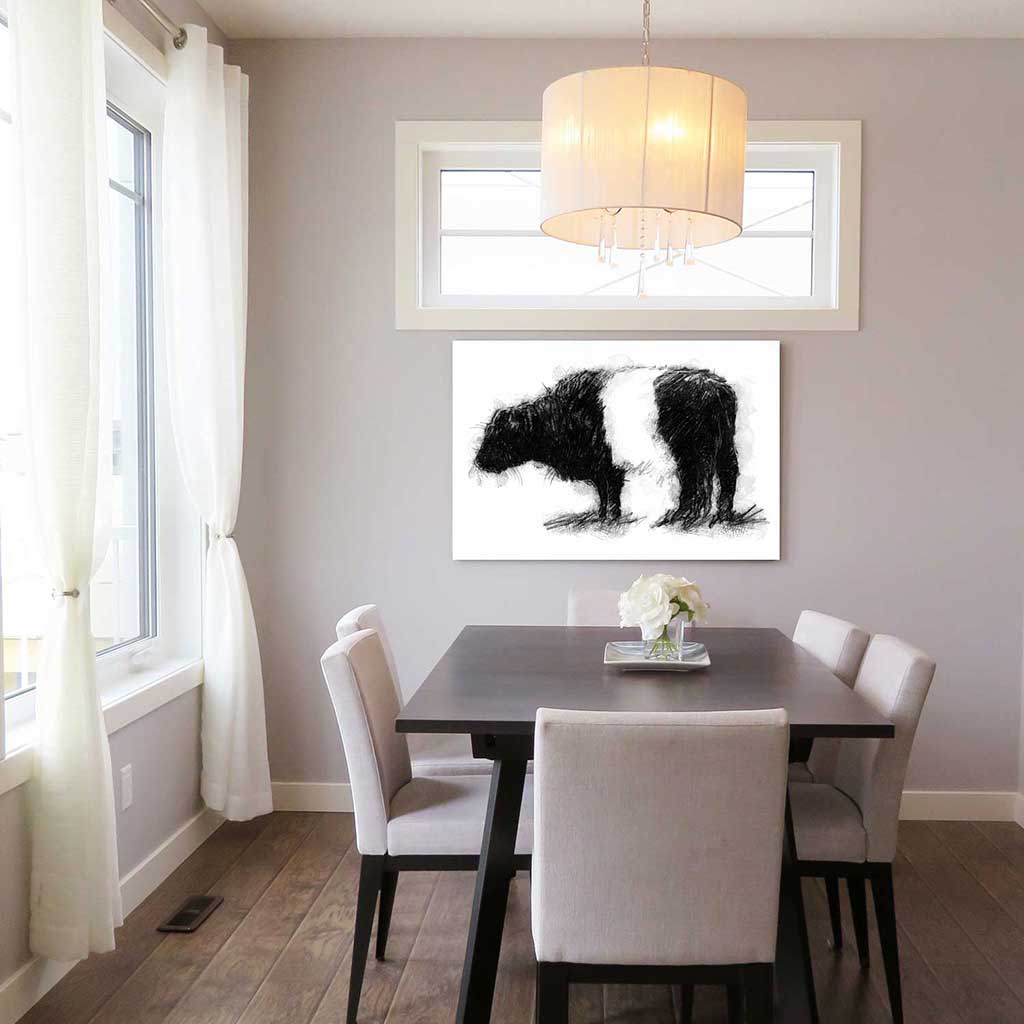 Belted Galloway cow