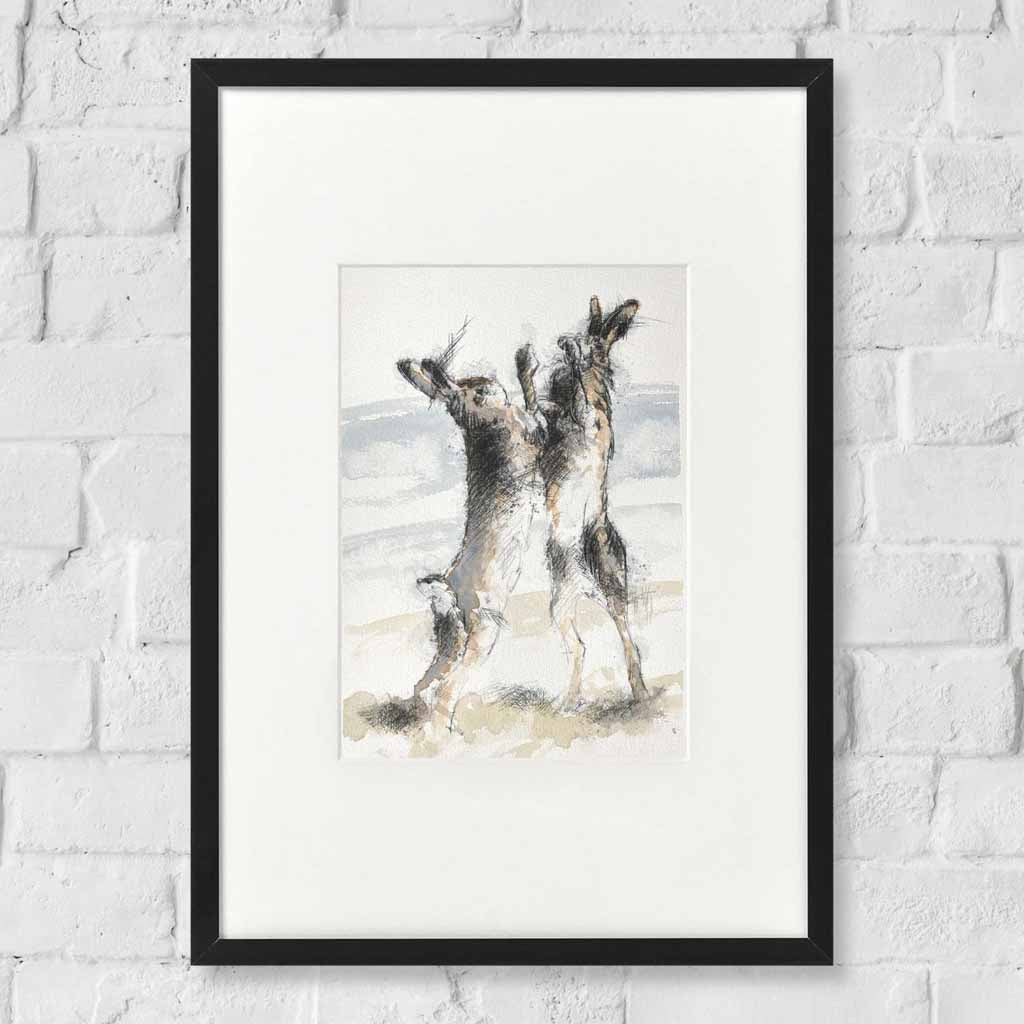 Boxing hares sketch