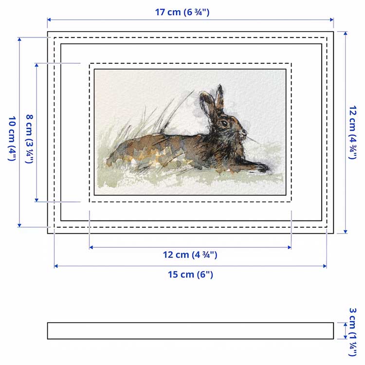 Hare resting original mini sketch
