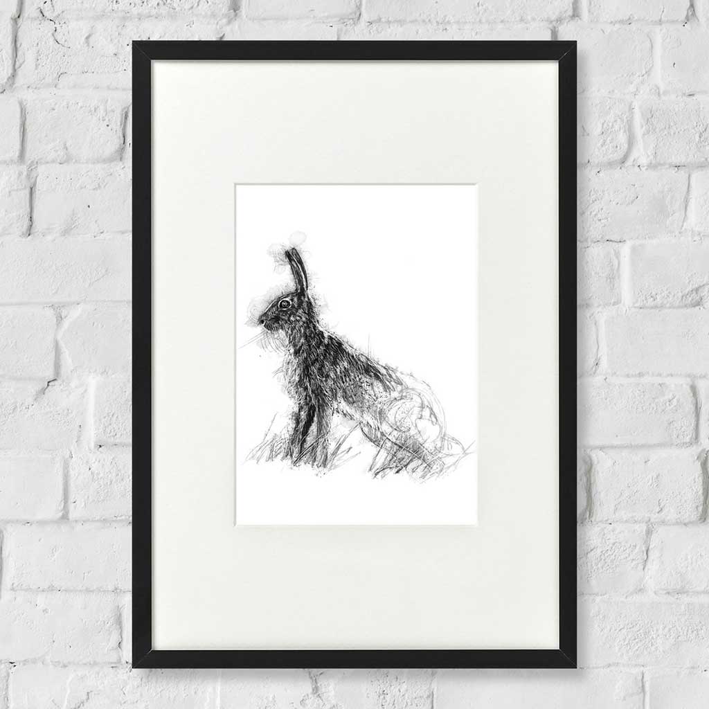 Brown hare pose