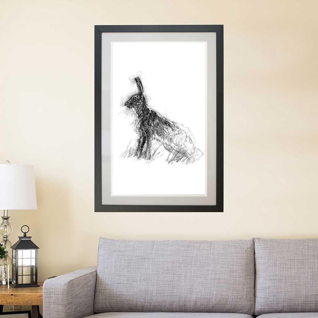 Brown hare pose