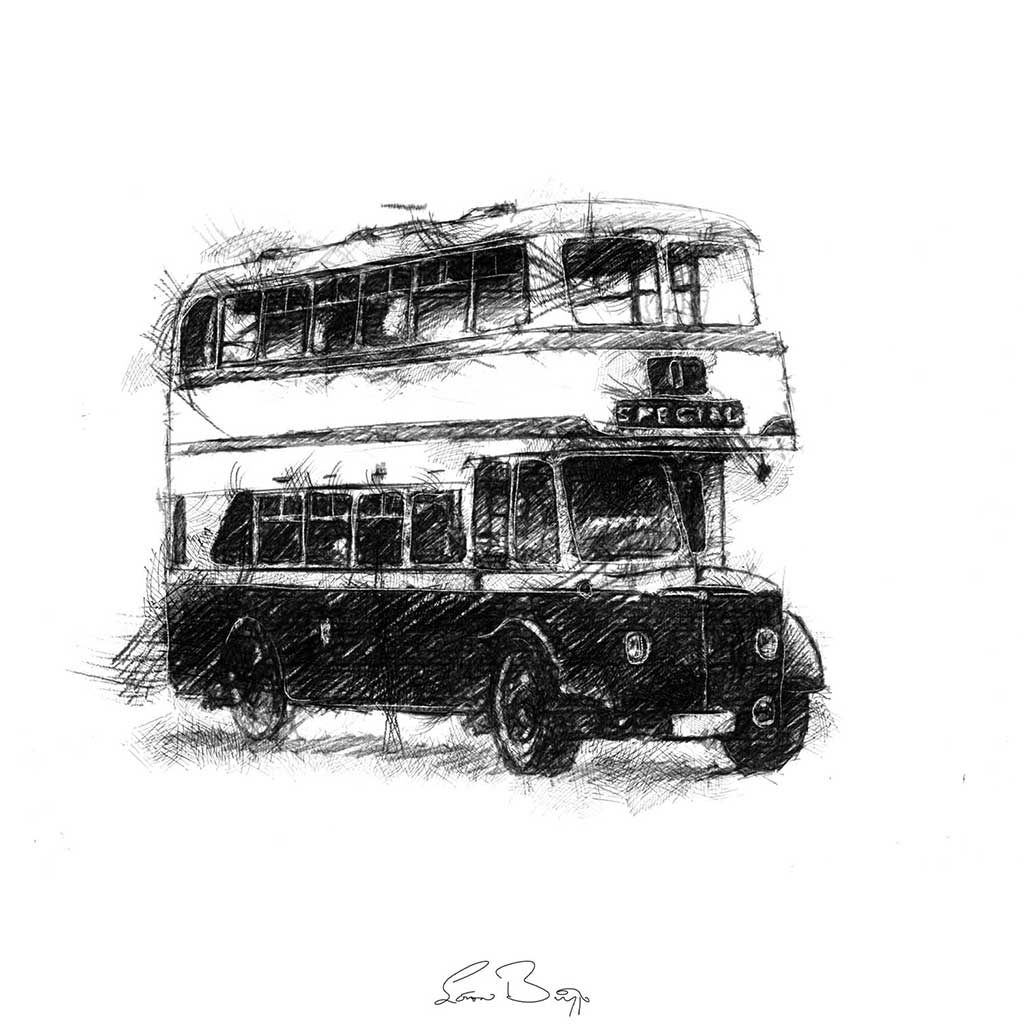 Old double decker bus